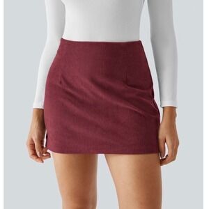 Halara Corduroy Mini Skirt NWT Built In Shorts- Skort